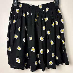 Brandy Melville Black Daisy Skater Skirt